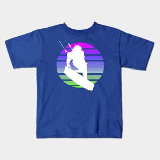 Kitesurfing Female Rider Silhouette Retro Sunset Kids T-Shirt